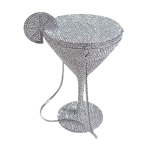 Filvczt M-artini Glass Purse, Gobel Strass -Abendbeutel, Cocktail Cup Diamond Clutch, Mit Elegantem Strassdesign Und Funktional, 15.2x20.5x12.4cm, Für Frauen, Nacht, Partys, Datum von Filvczt