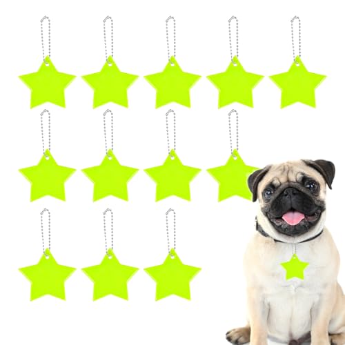 Filvczt Reflektierender Stern-Anhänger,Reflektierender Rucksack-Anhänger - reflektierender Schlüsselanhänger in Sternform für Kinder - Tragbarer Schmuck für Spaziergänge mit dem Hund, Radfahren, von Filvczt
