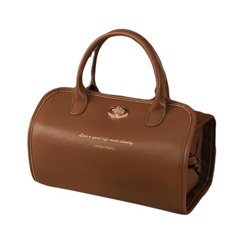 Leder-Kosmetiktasche, Reise-Make-up-Organizer, Make-up-Tasche mit Fächern, mit abnehmbarem 4-in-1-Design und wasserdichtem Ledermaterial, 25 x 12 x 12 cm, für Damen, Einzelnes Attribut, Refer to von Filvczt