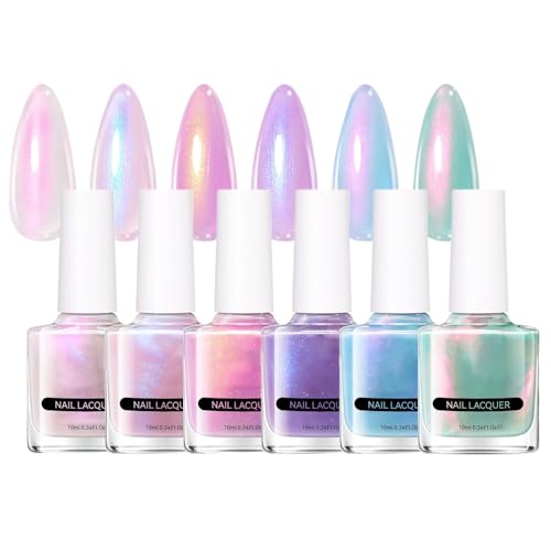 Perlgel Nagellack, Schimmernder Nagellack, Fingernagelfarben, Mit Schnellen Trockenen Fingernagelfarben, Einfache Anwendung Und Langlebig, 10 Ml, Für Frauen, Mädchen von Filvczt