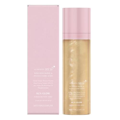 Sunglaze Sheer Setting Mist, Long Lasting Setting Spray, Hydrating Makeup Fixer, With LSF 50 Protection And Gentle On Skin, 75ml, For Sensitive Skin, Beach, Vacation, Sports von Filvczt