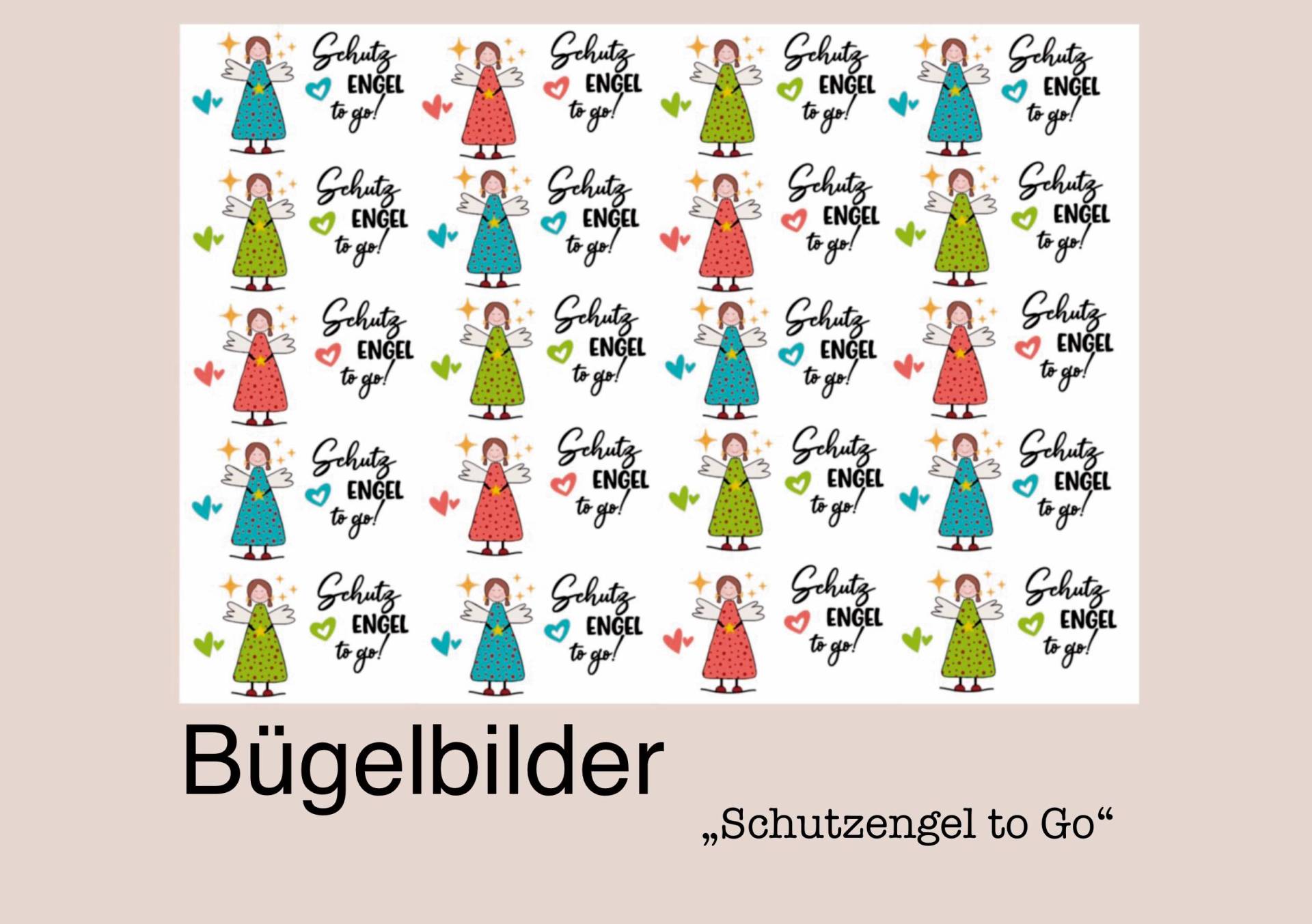 Bügelbilder, A5 Folie „Schutzengel To Go" Bügelbilder, A5 Folie „Schutzengel To Go" von FilzArtundGefunkel
