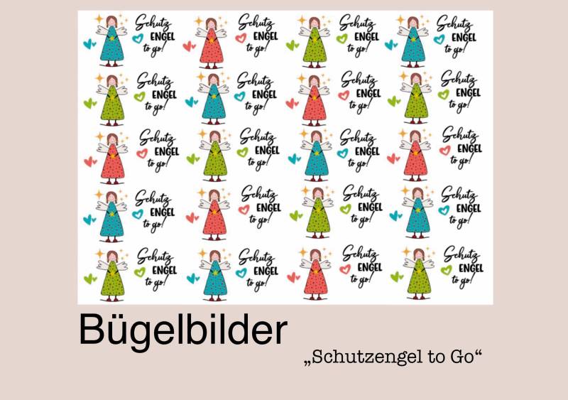 Bügelbilder, A5 Folie „Schutzengel To Go" Bügelbilder, A5 Folie „Schutzengel To Go" von FilzArtundGefunkel