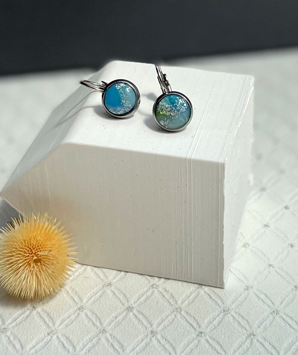 Klappbrisuren Mit Cabochon, Edelstahl Klappbrisuren Mit Cabochon, Edelstahl von FilzArtundGefunkel