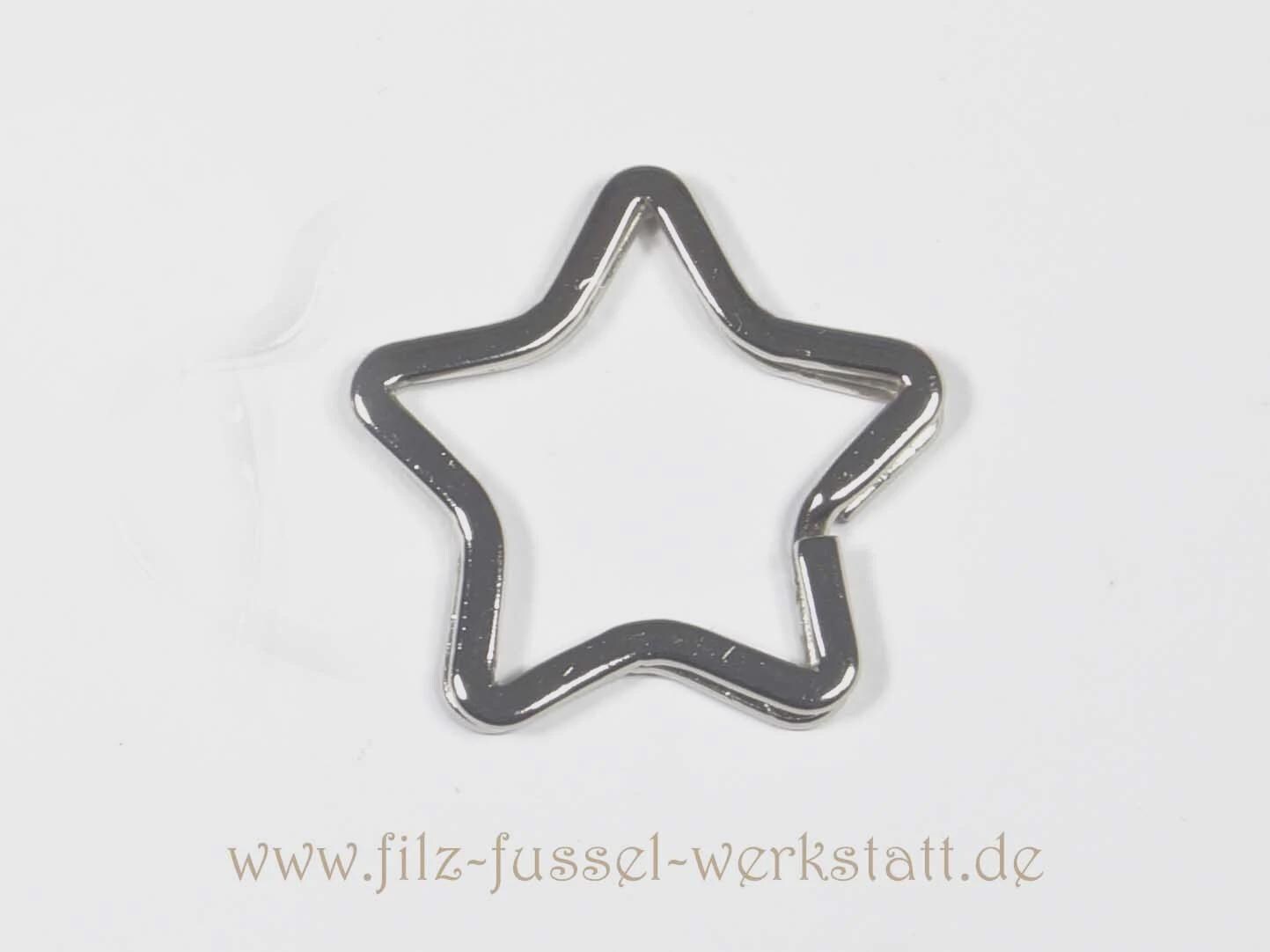 Schlüsselring, Spaltring, Schlüsselanhänger, Stern von FilzFusselAlexandra