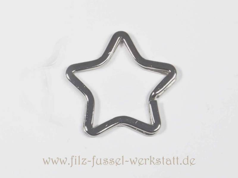 Schlüsselring, Spaltring, Schlüsselanhänger, Stern von FilzFusselAlexandra