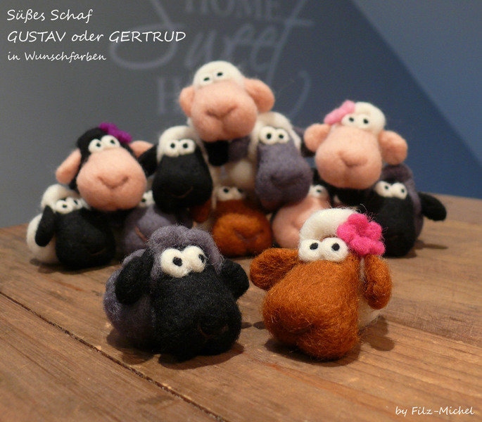 Süßes Schäfchen Gustav Oder Gertrud Handgefilzt Filz Schaf Dekoration Anhänger Gefilzt Filzen Wolle Blume Blüte Geschenk Frau Geburtstag von FilzMichel