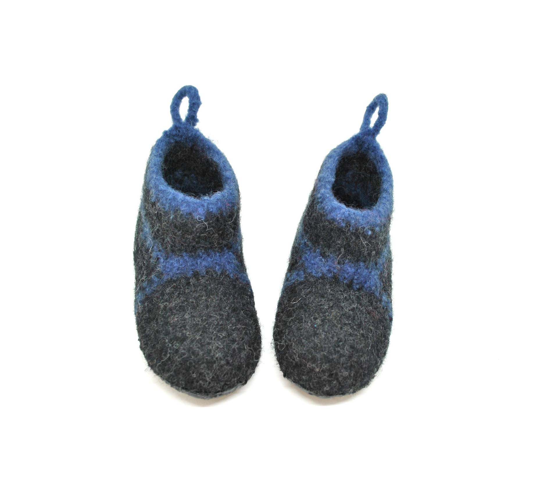 Gr.29 - Barfußschuhe, Filzhausschuhe, Stiefelchen, Anthrazit-Petrol, Super Bequem, Rutschfest Gr.29 - Barfußschuhe, Filzhausschuhe, Stiefelchen, Anthrazit-Petrol, Super Bequem, Rutschfest von FilzSchluppyFee