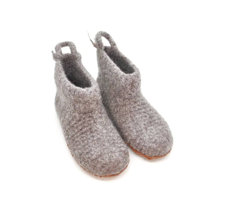 Gr.34, Filzstiefel, Barfußschuhe, Filzhausschuhe, Farbe Rindemelange, Super Bequem, Rutschfest Gr.34, Filzstiefel, Barfußschuhe, Filzhausschuhe, Farbe Rindemelange, Super Bequem, Rutschfest von FilzSchluppyFee