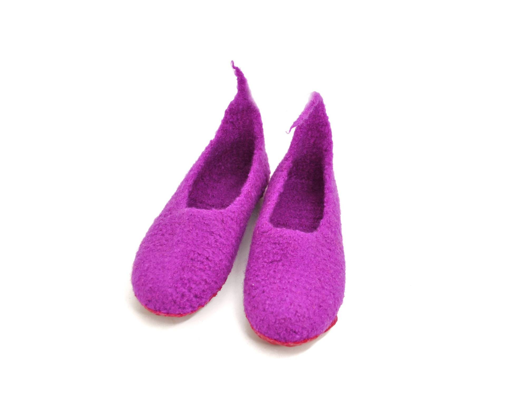 Gr.36 - Filzpantoffeln, Barfußschuhe, Dunkelfuchsia, Super Bequeme Slipper, Extra Rutschfest Gr.36 - Filzpantoffeln, Barfußschuhe, Dunkelfuchsia, Super Bequeme Slipper, Extra Rutschfest von FilzSchluppyFee