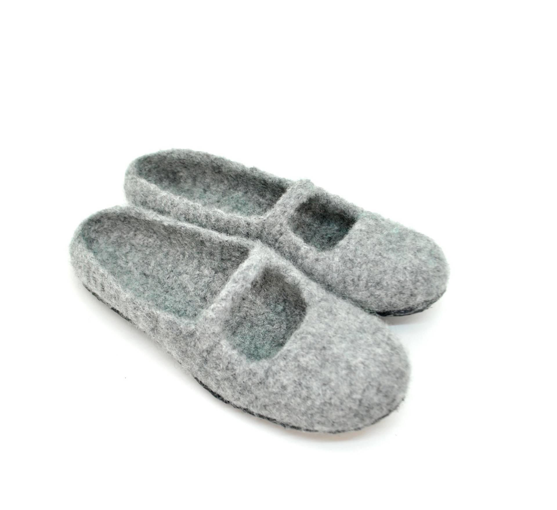 Gr.39 - Filzpantoffeln Für Den Sommer, Barfußschuhe, Hellgraumelange, Filzschuhe Mit Riemchen, Super Bequeme Slipper, Extra Rutschfest Gr.39 - Filzpantoffeln Für Den Sommer, Barfußschuhe, Hellgraumelange, Filzschuhe Mit Riemchen, Super Bequeme Slipper, Extra Rutschfest von FilzSchluppyFee