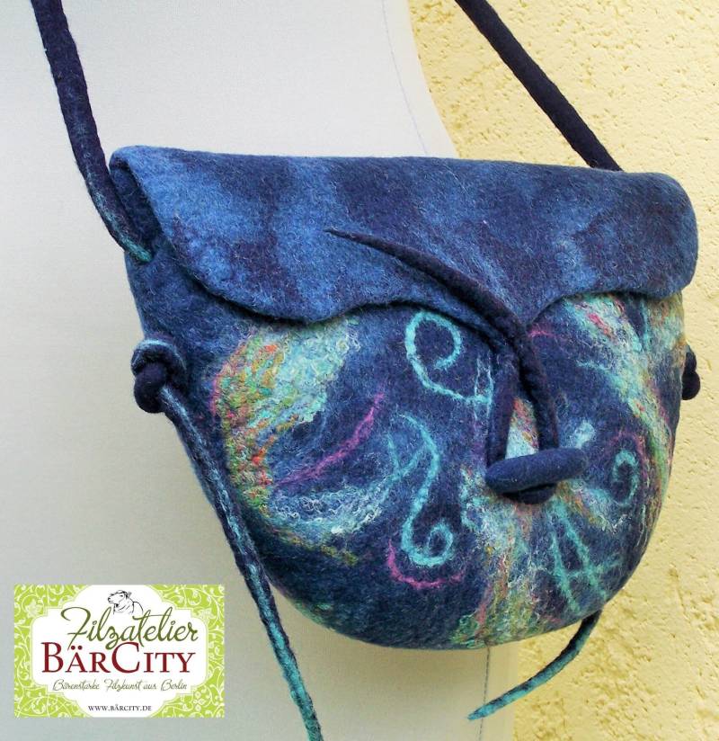 Tasche Meeresrauschen, Gefilzt, Filz Tasche, Umhängetasche, Cross Over Tasche Meeresrauschen, Gefilzt, Filz Tasche, Umhängetasche, Cross Over von FilzatelierBaerCity