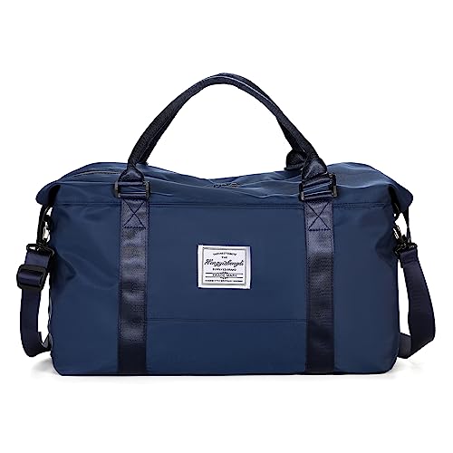 Reisetasche für Damen, Wochenendtasche mit Nasstasche und Trolleyhülle, Handgepäcktasche, Sporttasche, Dunkelviolett, Reise blau, Reisetasche von Fimhut