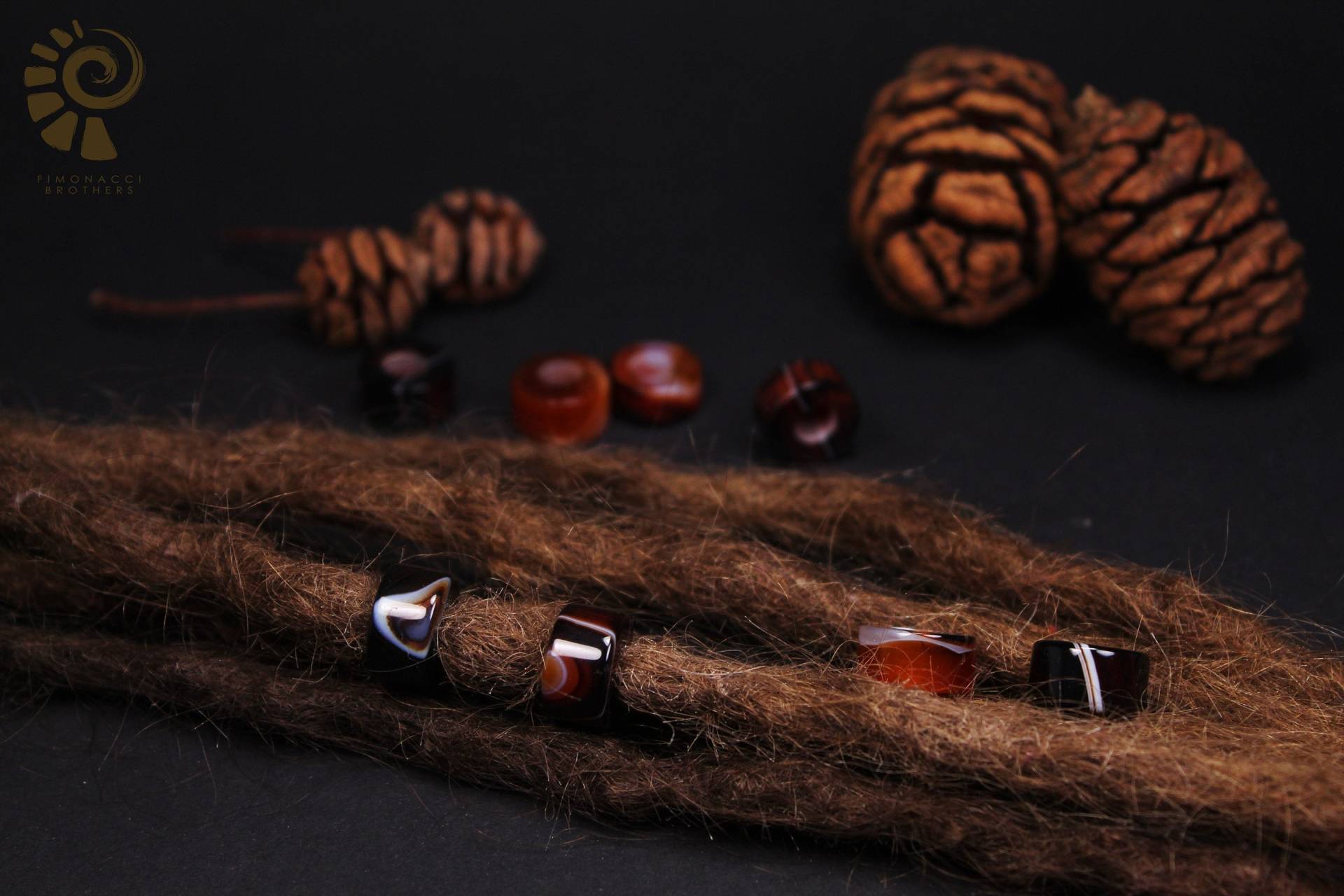 2 Edelstein Dreadperlen | Natürliche Achat Perlen Für Dreadlocks Dreadschmuck Dreadbeads von FimonacciArtifacts