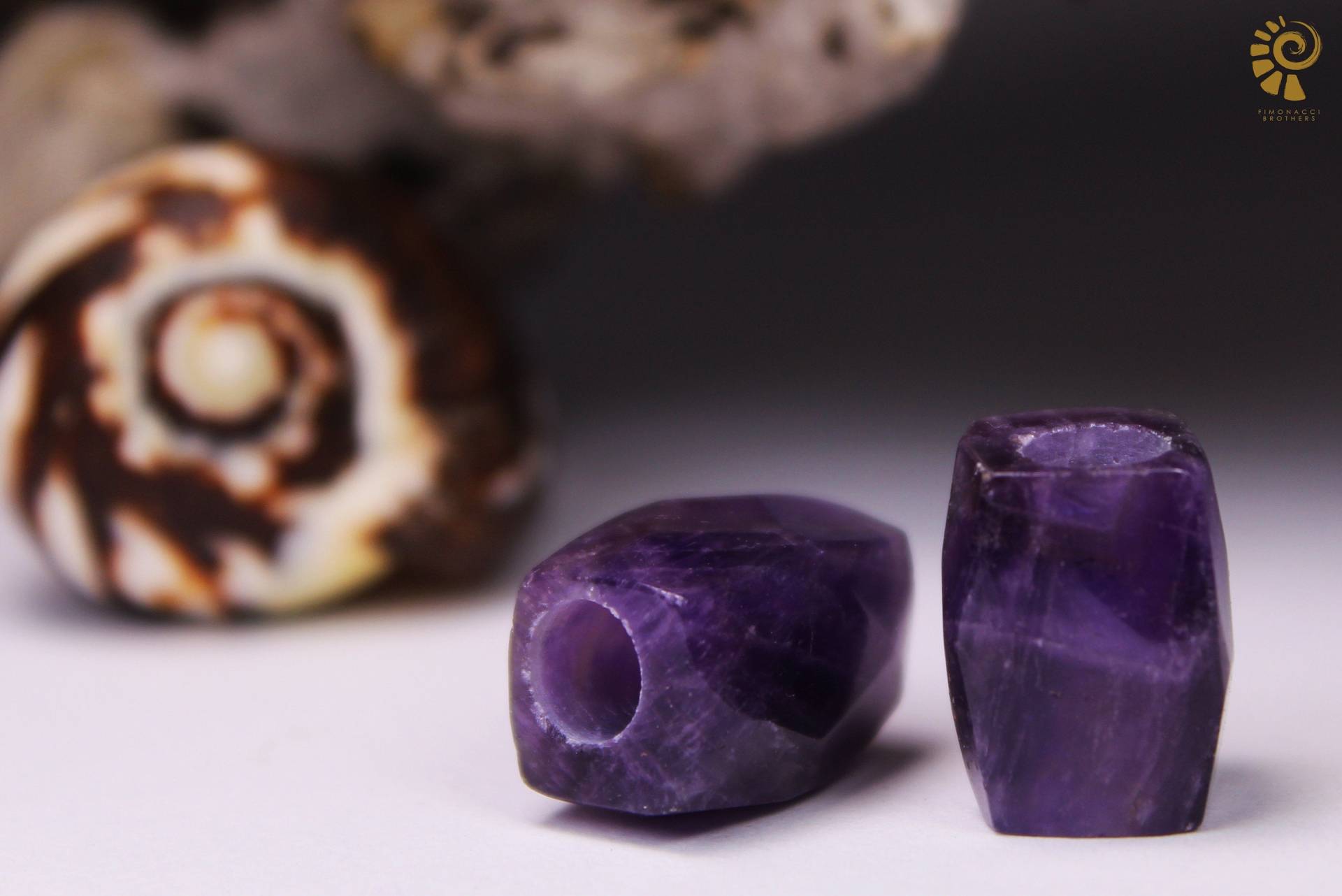Amethyst Dreadschmuck Set | 2 Dreadlockperlen Hippieschmuck Dreadbeads von FimonacciArtifacts