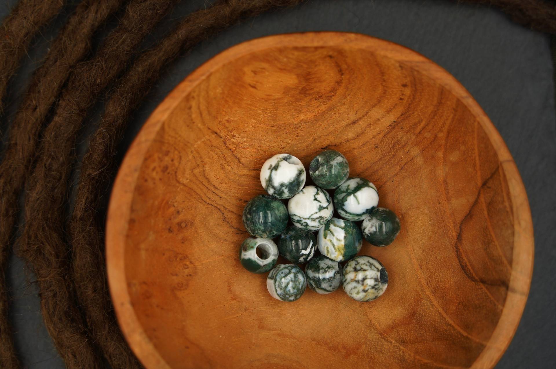 Dreadlock Beads 2Er Set | Baumachat Perlen Dreadschmuck Edelstein Dreadperlen Steinperlen Für Dreads von FimonacciArtifacts