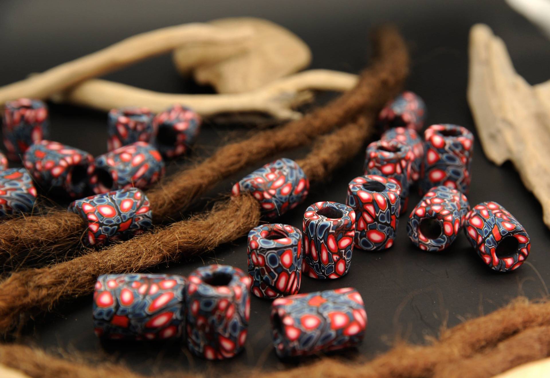 Dreadlock Perlen | Fimo Dread Beads Dreadschmuck Bunter Dreadlocks Hippieschmuck Boho Dreadperlen von FimonacciArtifacts