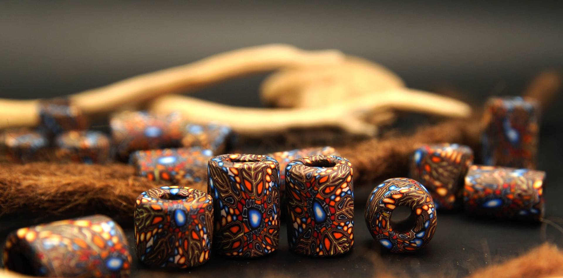 Dreadlock Perlen | Fimo Dread Beads Dreadschmuck Bunter Dreadlocks Hippieschmuck Boho Dreadperlen von FimonacciArtifacts