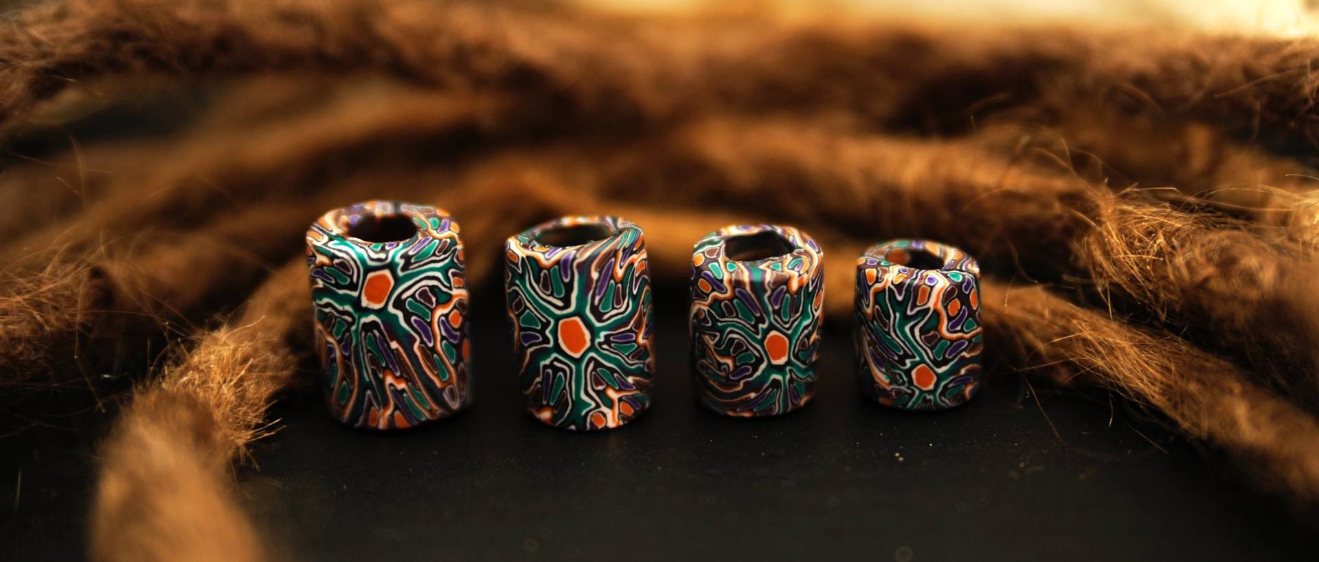 Dreadlock Perlen | Fimo Dread Beads Dreadschmuck Bunter Dreadlocks Hippieschmuck Boho Dreadperlen von FimonacciArtifacts