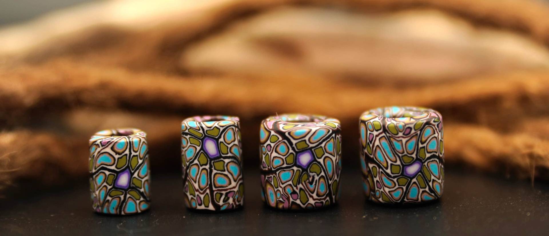 Dreadlock Perlen | Fimo Dread Beads Dreadschmuck Bunter Dreadlocks Hippieschmuck Boho Dreadperlen von FimonacciArtifacts