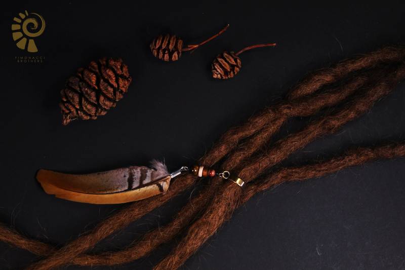 Dreadschmuck Mit Feder | Dreadperle Ethno Dreadlockperle Hippie Schmuck von FimonacciArtifacts