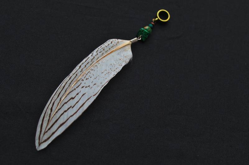 Dreadschmuck Mit Feder | Dreadperle Ethno Dreadlockperle Hippie Schmuck von FimonacciArtifacts
