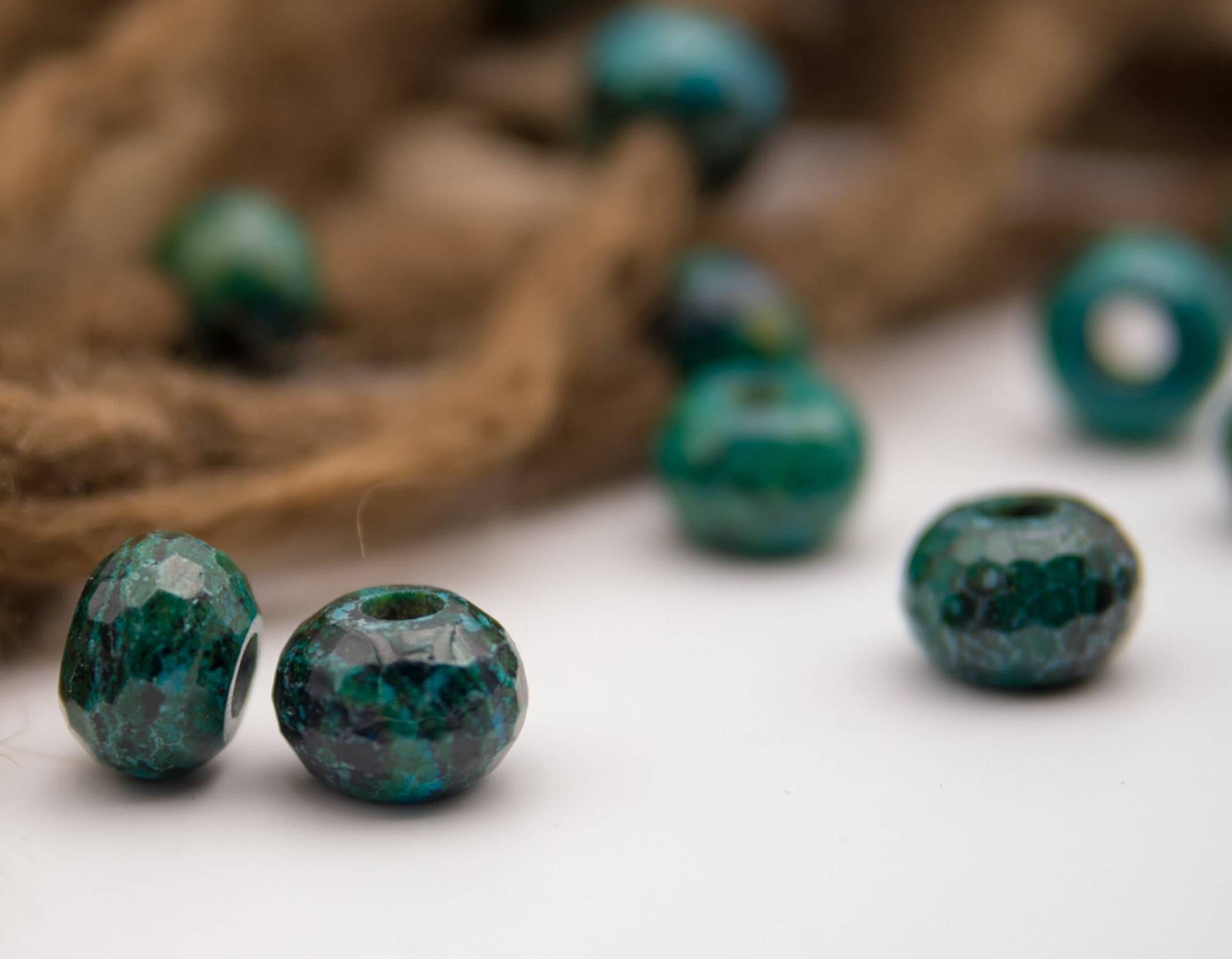 Dunkelgrüne Dreadlockperlen Serpentin | 2 Stück Dreadschmuck Grüne Rastaperlen |C Aus Mineralen Dreadbeads von FimonacciArtifacts