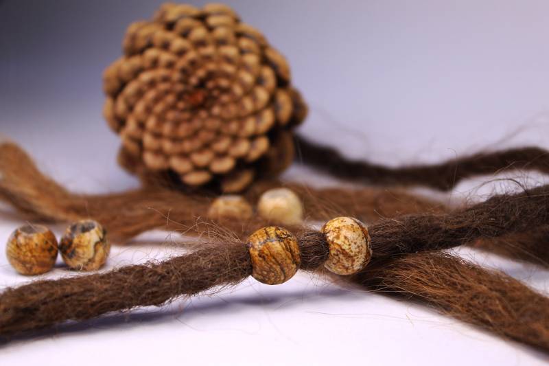 Set Aus 2 Dreadlockperlen | Jaspis Dreadbead Dreadschmuck Dreadperle von FimonacciArtifacts