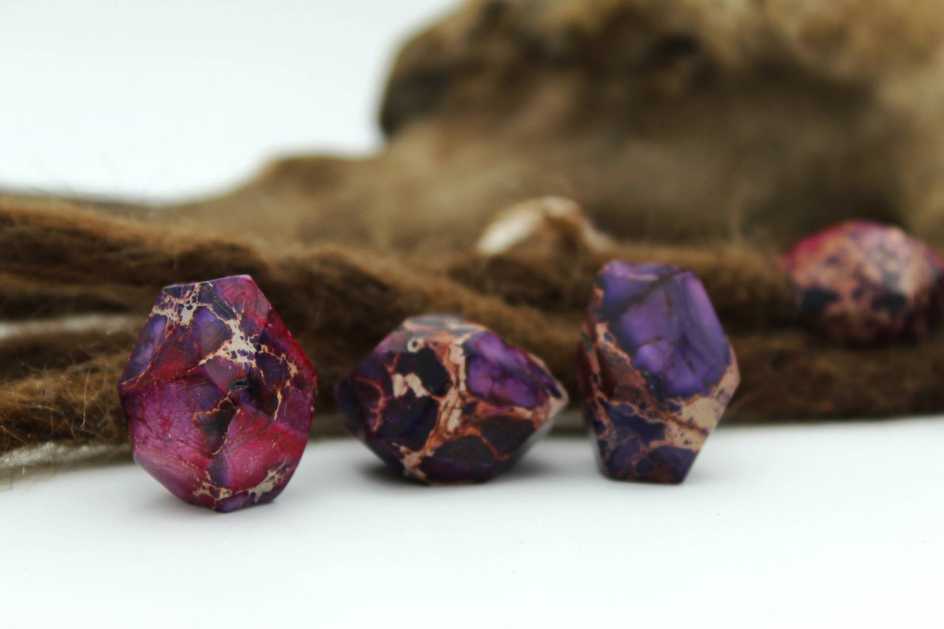 Set Aus 2 Dreadlockperlen | Violetter Kaiser Jaspis Dreadbead Dreadschmuck Dreadperle von FimonacciArtifacts