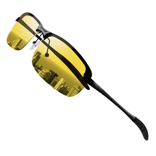 Fimoson Night Driving Glasses für Männer Frauen Anti Glare HD Polarized Yellow Tinted Night Vision Glasses von Fimoson