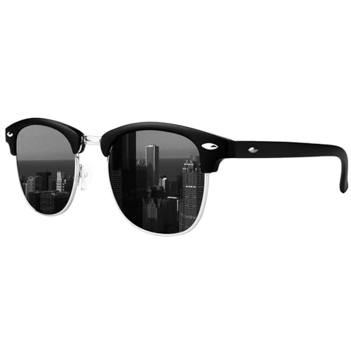 Fimoson Polarisierte Sonnenbrille Männer Frauen Brille UV400 Schutz Klassisch Ultraleicht Fahren Angeln Laufen Outdoor Verspiegelt Blaue Linse von Fimoson