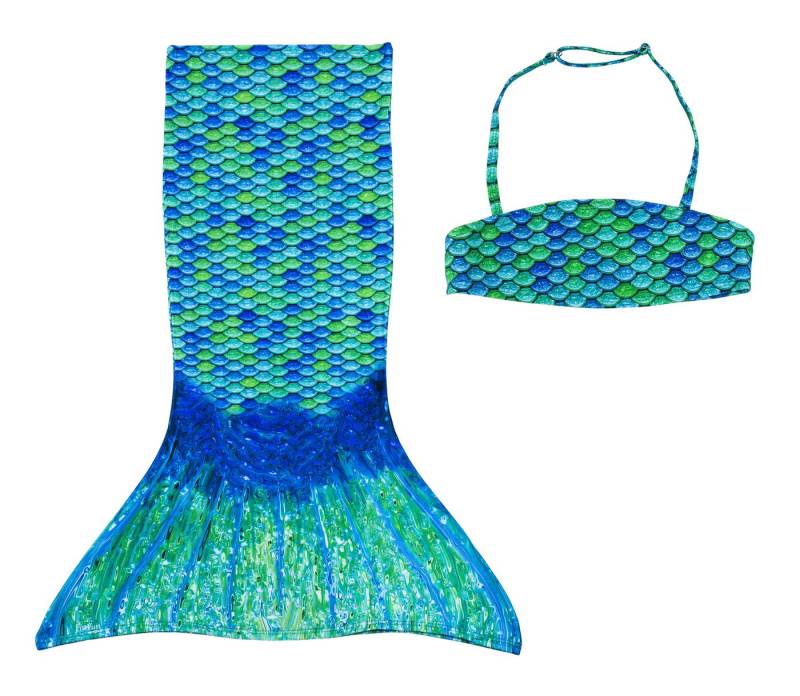 Fin Fun Balconette-Bikini Meerjungfrau Bikini Oberteil mit Rock Aussie Green für Kinder von Fin Fun