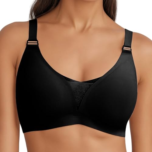 BH Damen Ohne Bügel - Bügelloser Push Up BH für Große Brüste mit Starker Halt Nahtloser & Bequemer Bralette Bra Seamless T-Shirt mit Gepolstert Klassische Damen-BHS von Finabol