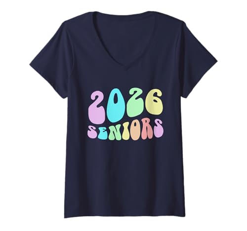 Damen Jahrbuch Vintage Class of 2026 Seniors 12 Years Later We Run T-Shirt mit V-Ausschnitt Damen Jahrbuch Vintage Class of 2026 Seniors 12 Years Later We Run T-Shirt mit V-Ausschnitt von Finally Final Level Party Crew Senior Almost There