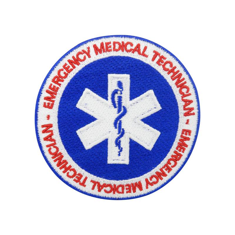 Aufnäher Runder Emergency Medical Technician Patch Zum Aufbügeln | Medic Kreuz Patches, Sanitäter Bügelbild, Militär Bügelpatch Finally Home von FinallyHomeDesign