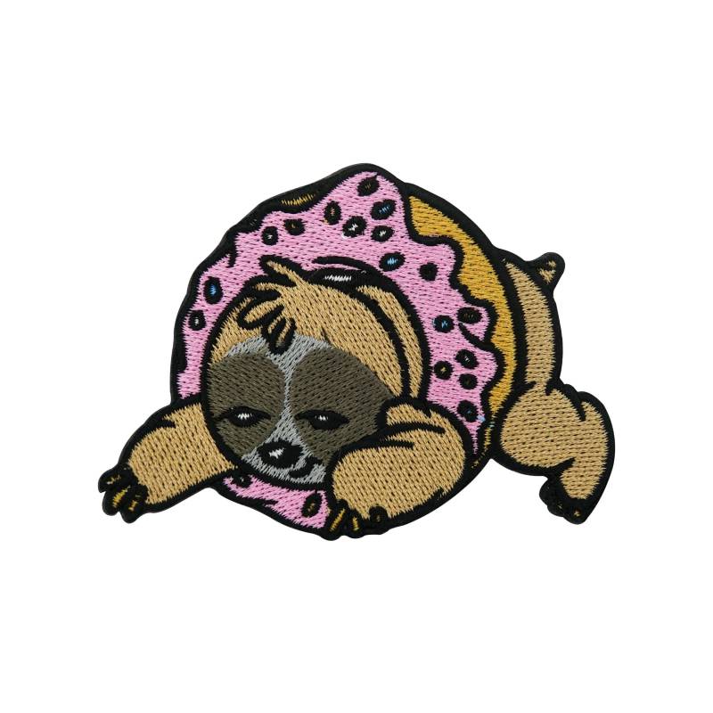 Donut Faultier Patch Zum Aufbügeln | Witzige Patches Sloth Bügelbild Tier Aufbügler Lustiger Aufnäher, Essen Aufnähen Finally Home von FinallyHomeDesign