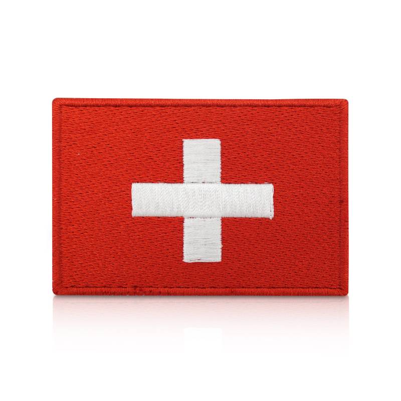 Patch Mit Haftverschluss Schweiz Flagge | Schweizer Länder Suisse Militär Fahne Swiss Patches, Ch Switzerland Suisses Flag von FinallyHomeDesign