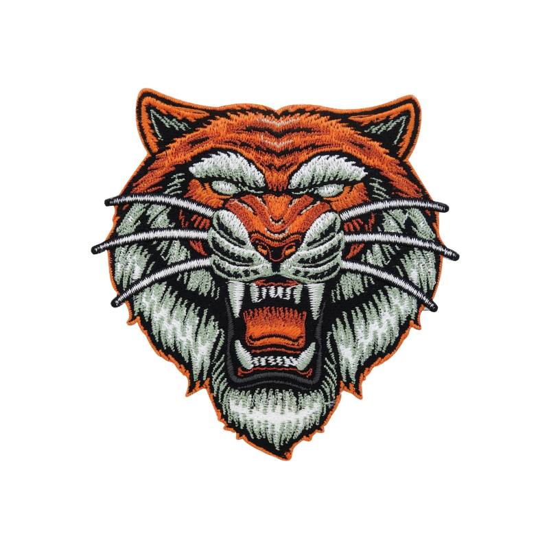 Patch Zum Aufbügeln Angry Tiger | Große Rücken Patches, Löwe Bügelbild, Afrika Aufbügler, Tier Lion Tigerkopf Jacken Aufnäher Finally Home von FinallyHomeDesign