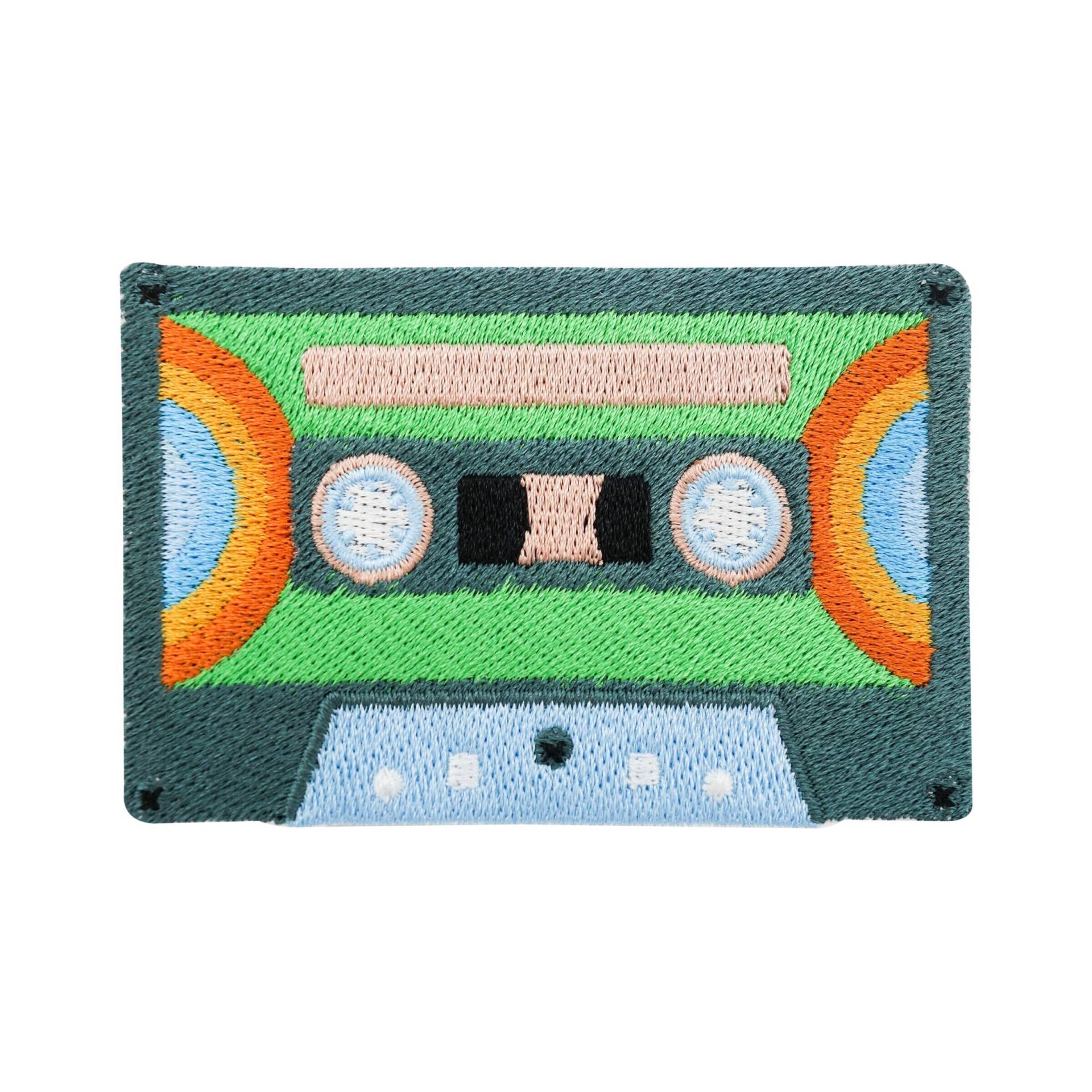 Patch Zum Aufbügeln - Grüne Kassette | Retro Patches, Vintage Bügelbild, Old School Aufbügler, Rock Musik Aufnäher 80Er Schallplatte Flicken von FinallyHomeDesign
