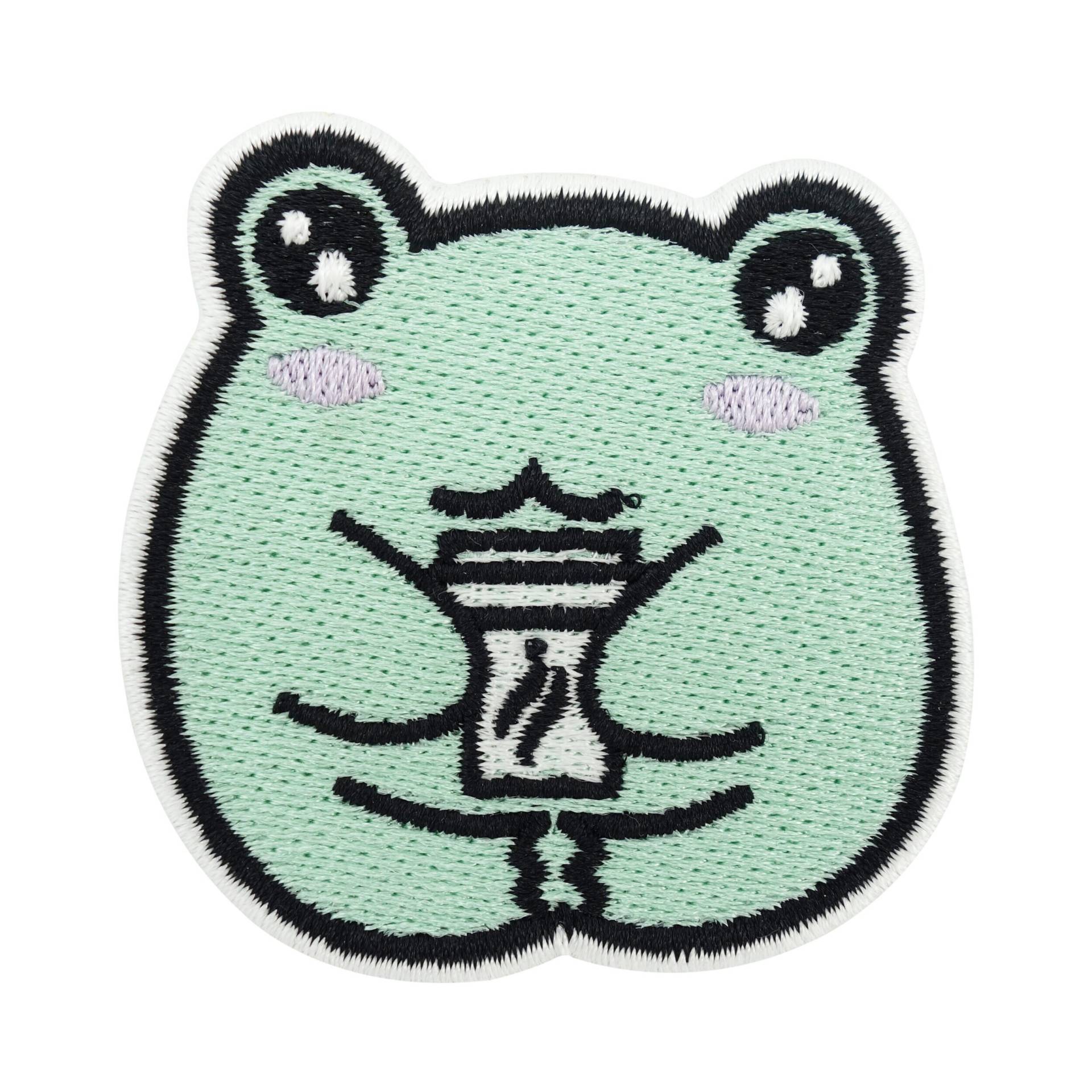 Patch Zum Aufbügeln - Kaffeepausen Frosch | Kaffee Aufnäher Patch, Cute Bügel Patches, Bügelbild Klein, Frog Flicken von FinallyHomeDesign
