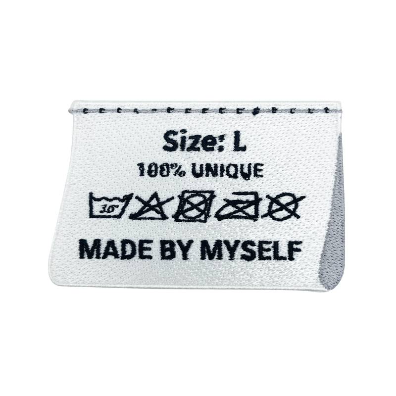 Patch Zum Aufbügeln - Made By Myself Etikett | Handmade Patches, Coole Diy Aufbügler, Lustiger 3D Flicken, Weiße Label Aufnäher Finally Home von FinallyHomeDesign