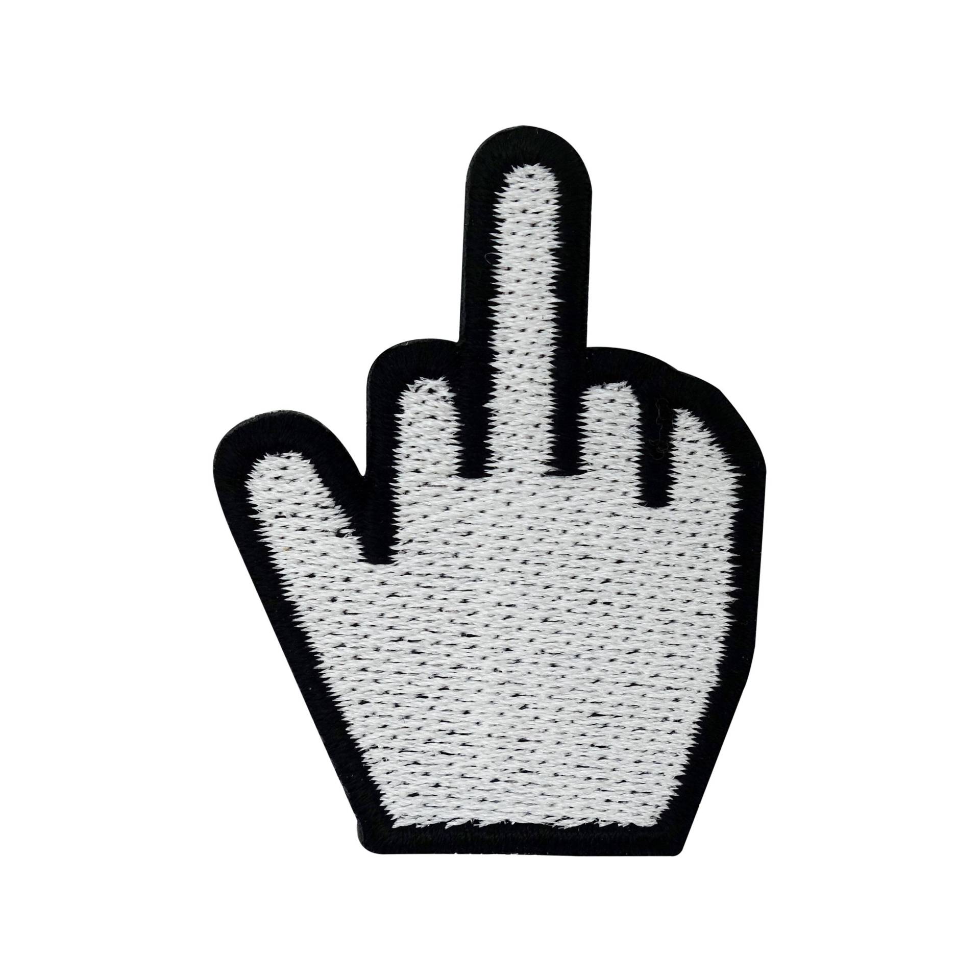 Patch Zum Aufbügeln - Rebellen Maus Cursor | Kleiner Mittelfinger Aufnäher, Mini Aufbügler Biker Bügelbild Stinkefinger Patches Finally Home von FinallyHomeDesign