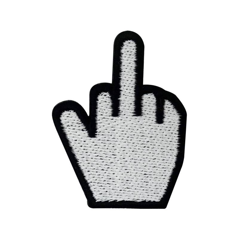 Patch Zum Aufbügeln - Rebellen Maus Cursor | Kleiner Mittelfinger Aufnäher, Mini Aufbügler Biker Bügelbild Stinkefinger Patches Finally Home von FinallyHomeDesign