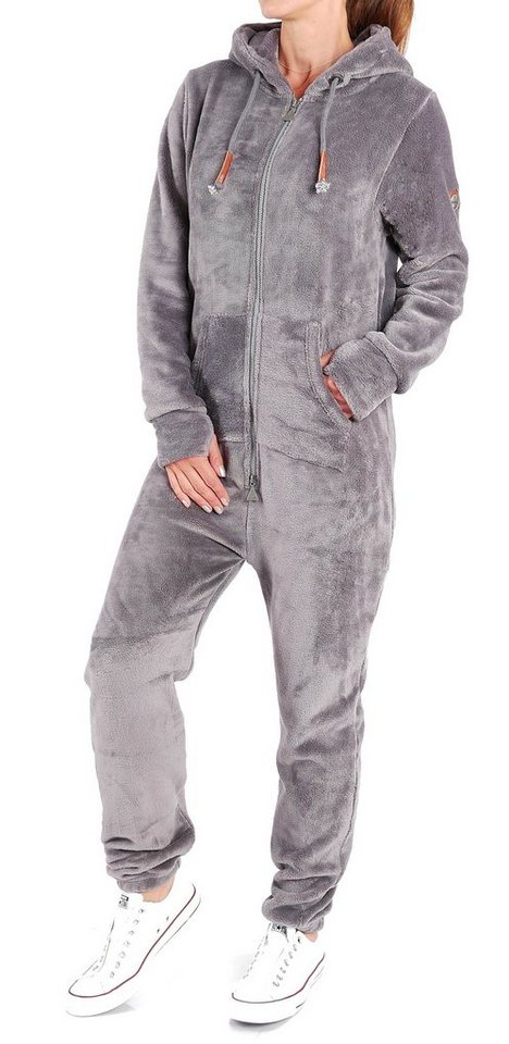 Finchgirl Jumpsuit Damen Jumpsuit Teddy Fleece Einteiler Overall Anzug Flauschig von Finchgirl