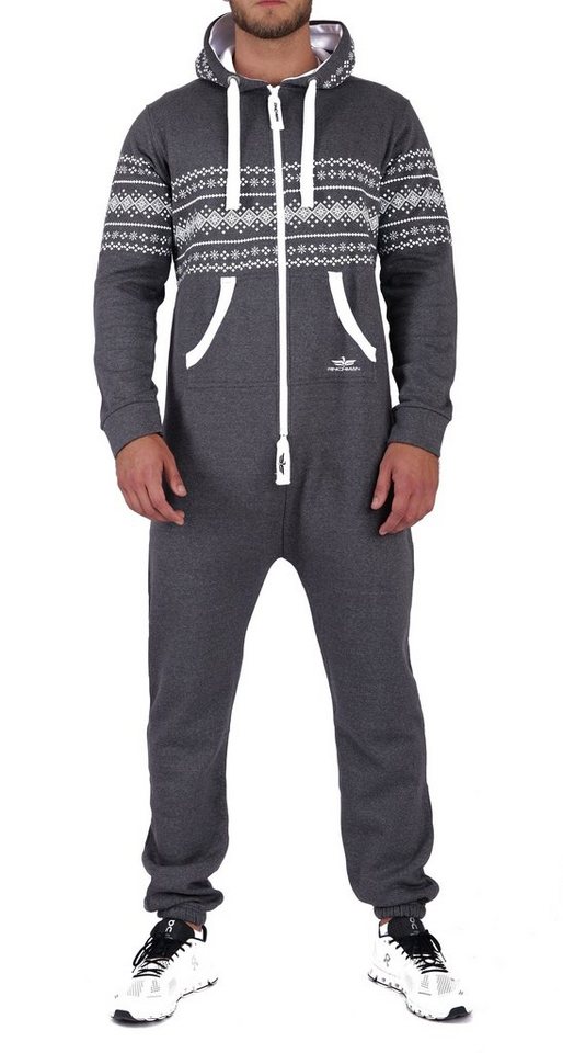 Finchman Jumpsuit Azteken Muster Herren Jumpsuit Overall FM117 Jogging Training Anzug von Finchman