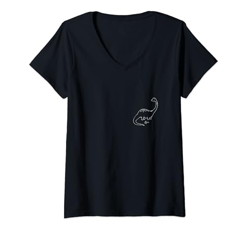 Damen Dinosaurier Frauen Mädchen Dino Geschenke Langhals Cute T-Shirt mit V-Ausschnitt Damen Dinosaurier Frauen Mädchen Dino Geschenke Langhals Cute T-Shirt mit V-Ausschnitt von Find more Cute Dino gifts here