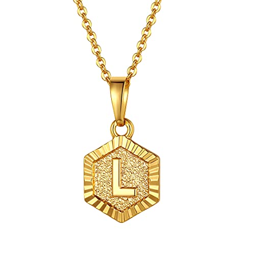 FindChic goldene kette mit Alphabet L Anhänger Damen Partnerkette Namenskette Anfangsbuchstabe Halskette für Model von FindChic