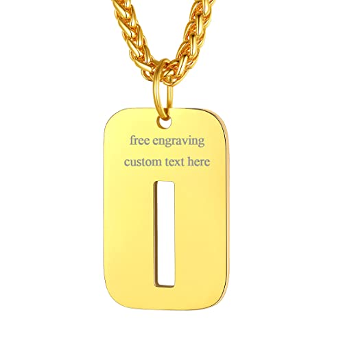 FindChic Armee Erkennungsmarken Halskette Dog Tag Alphabet I Kette personalisierter Kettenanhänger für Ehemann Herren von FindChic