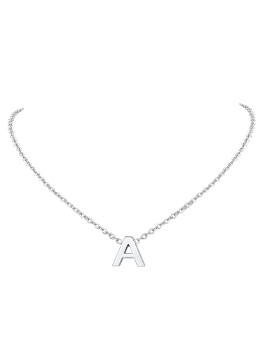 FindChic Buchstaben Kette Damen B Anhänger Pendant With B Letter Buchstabenketten Initial Necklace für Mädchen Mama Silber Alphabet Kette aus Edelstahl von FindChic