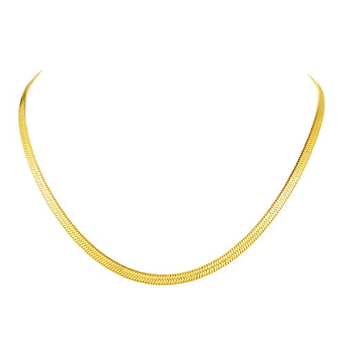 FindChic Damen Choker Schlangenkette Gold Edelstahl Damen Choker Halskette 32cm für Weihnachten Geburtstag von FindChic